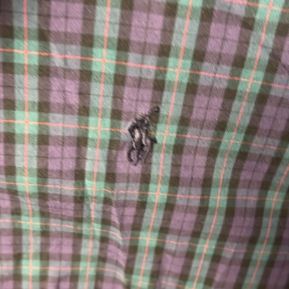 Ralph Lauren Men's Purple Green Plaid Shirt Long Sleeve Button Up‎ 16 1/2 32/33 - Picture 5 of 9
